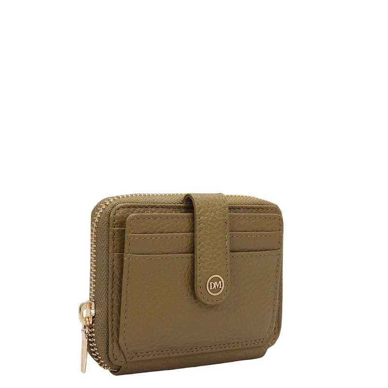 دا ميلانو Wax Leather Ladies Wallet - Lime